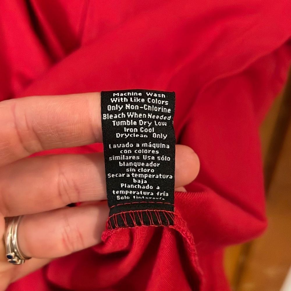Sharagano Red Button Front Mini Dress 4 - Picture 5 of 9